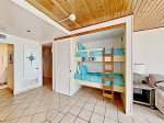 A great beach vacation rental that sleeps 4 -twin bunk beds